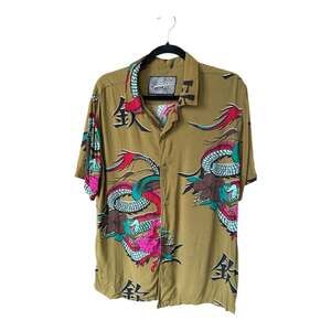 Brooklyn Cloth Men's Fierce Dragon Rayon Shirt -